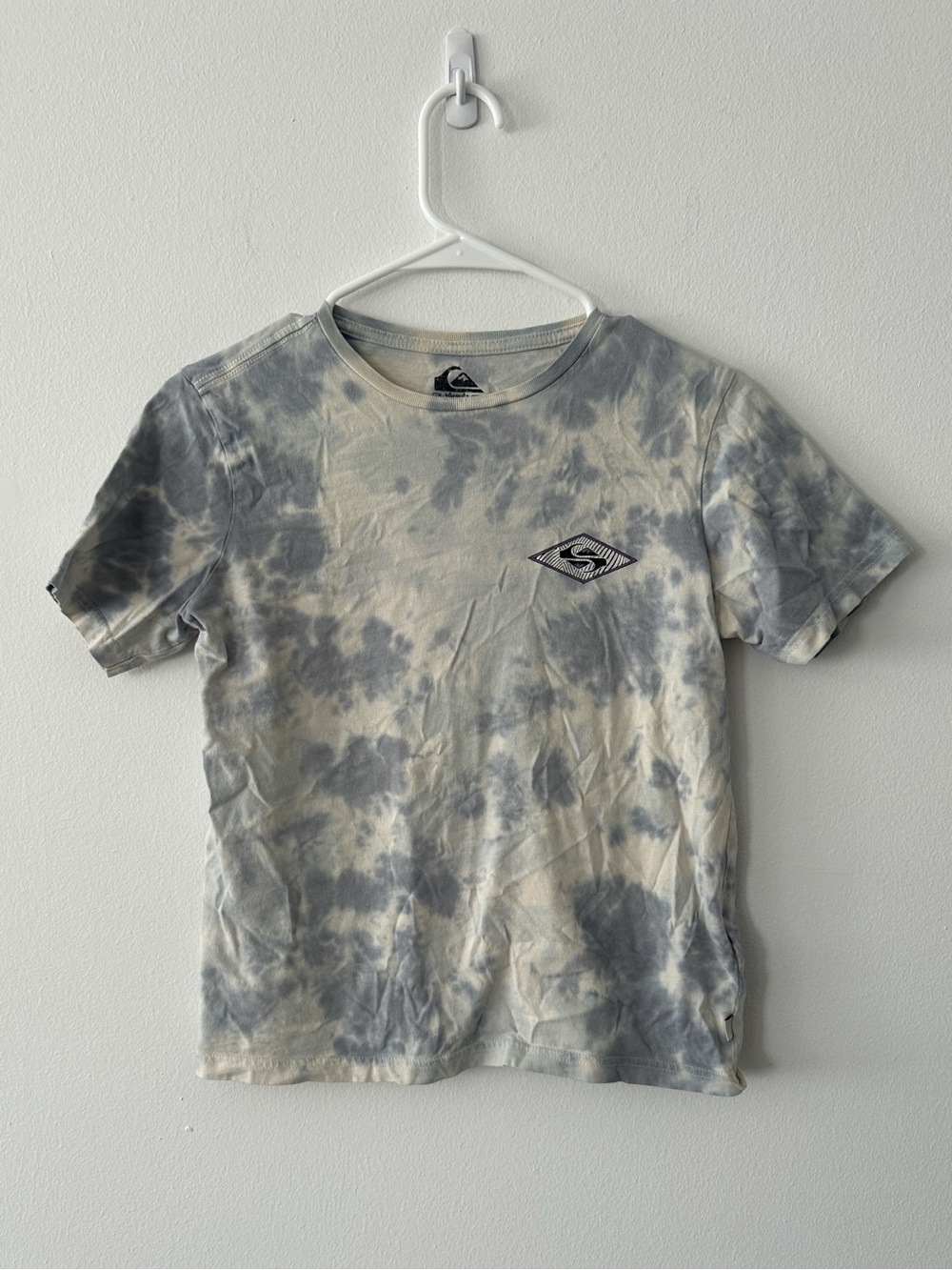 Quicksilver Kids Tie Dye Blue And White T-Shirt Size 12